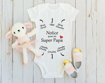 Body en Coton Bébé " Notice pour Super Papa "