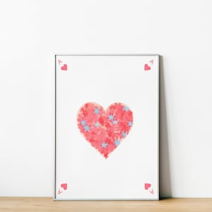 Affiche as de cœur | Affiche aquarelle carte à jouer | Poster déco à imprimer