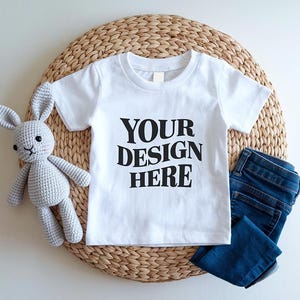 Bella Canvas 3001T Mockup, White Bella Canvas 3001T Mockup, Flat Lay Bella Canvas 3001T Mockup, white Toddler Kids Mockup, Kids shirt Mockup