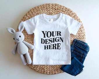 Bella Canvas 3001T Mockup, White Bella Canvas 3001T Mockup, Flat Lay Bella Canvas 3001T Mockup, white Toddler Kids Mockup, Kids shirt Mockup