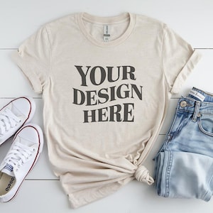 Gildan 64000 Mockup, natural Gildan 64000 Flat Lay Mockup, Gildan 64000 Tshirt Flat Lay Mockup, G640 Flatlay Mockup, Gildan 64000 Tshirt