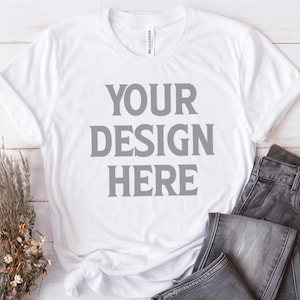Bella Canvas 3001 Mockup, White Bella Canvas 3001 Flat Lay Mockup, White Bella Canvas 3001 Mockup, Unisex Tee Mockup, Bella Canvas Mockup