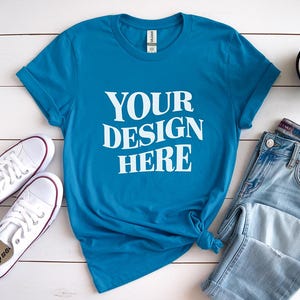 Gildan 64000 Mockup, sapphire Gildan 64000 Flat Lay Mockup, Gildan 64000 Tshirt Flat Lay Mockup, G640 Flatlay Mockup, Gildan 64000 Tshirt
