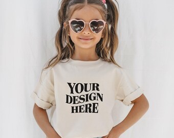 Maquettes naturelles Bella Canvas 3001T, maquette pour enfants Bella Canvas, maquette de t-shirt Bella Canvas 3001T pour enfants, maquette de chemise Bella Canvas 3001T pour tout-petits