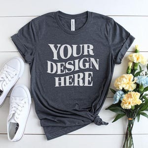 Bella Canvas 3001 Mockup| dark grey Bella Canvas 3001| Flat Lay Mockup| Flat Lay Bella Canvas 3001 Mockup| Bella Canvas 3001 Mockups