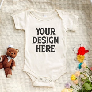 Baby Bodysuit Mockup, Bodysuit Mockup, Natural Bella Canvas 100B Mockup, Onesie Mockup Bundle, Natural Flat Lay Baby Bodysuit Mockup