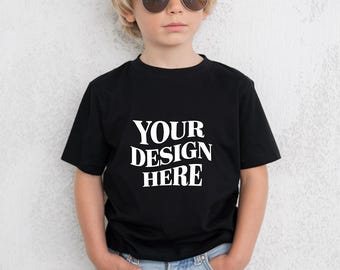 black Bella Canvas 3001T Mockups, Bella Canvas Kids Mockup, Bella Canvas 3001T Kids Tee Mockup, Bella Canvas 3001T Toddler shirt Mockup