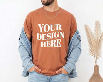 Maquette de t-shirt Yam Comfort Colors 1717, maquette Comfort Colors 1717, maquette de t-shirt minimaliste CC1717, maquette Comfort Colors, maquette C1717