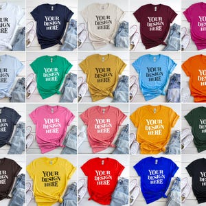 64X Gildan 64000 Mockup Bundle, Gildan 64000 Flat Lay Mockups, Gildan 64000 Tshirt Flat Lay Mockup Bundle, G640 Flatlay Mock-up Bundle