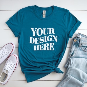 Gildan 64000 Mockup, Antique Sapphire Gildan 64000 Flat Lay Mockup, Gildan 64000 Tshirt Flat Lay Mockup, G640 Flatlay Mockup, Gildan 64000