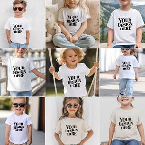Showcase your designs with this premium Bella Canvas 3001T kids mockup bundle, featuring 18 high-resolution flat lay mockups in a wide range of colors. These mockups are perfect for designers, Etsy sellers, and print-on-demand (POD) businesses looking to professionally present their youth apparel designs. Each flat lay mockup displays the Bella Canvas 3001T toddler/youth tee in a clear, minimalistic overhead style, allowing your design to be the focus. These are JPG-only files.