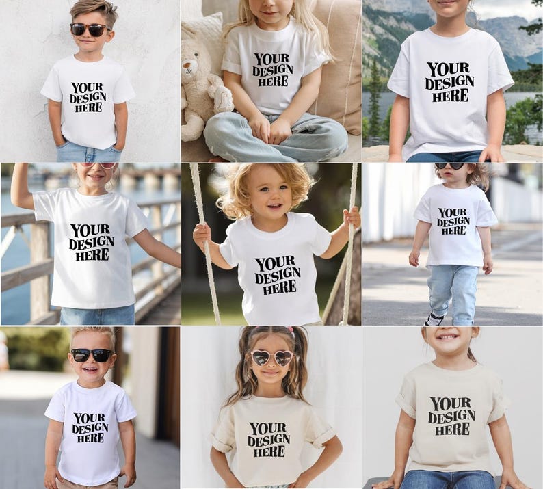 Showcase your designs with this premium Bella Canvas 3001T kids mockup bundle, featuring 18 high-resolution flat lay mockups in a wide range of colors. These mockups are perfect for designers, Etsy sellers, and print-on-demand (POD) businesses looking to professionally present their youth apparel designs. Each flat lay mockup displays the Bella Canvas 3001T toddler/youth tee in a clear, minimalistic overhead style, allowing your design to be the focus. These are JPG-only files.