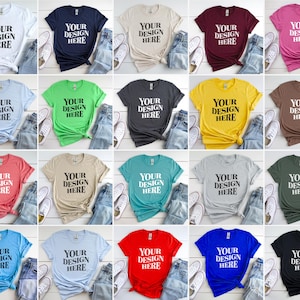 29X Gildan 64000 Mockup Bundle, Gildan 64000 Flat Lay Mockups, Gildan 64000 Tshirt Flat Lay Mockup Bundle, G640 Flatlay Mock-up Bundle
