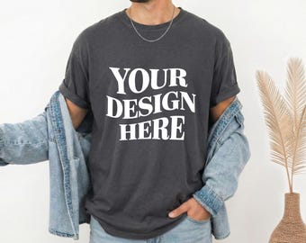 Maquette de t-shirt Pepper Comfort Colors 1717, maquette Comfort Colors 1717, maquette de t-shirt minimaliste CC1717, maquette Comfort Colors, maquette C1717