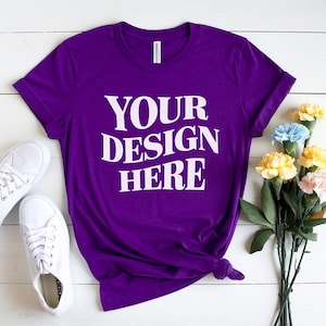 Bella Canvas 3001 Mockup| Team purple Bella Canvas 3001| Flat Lay Mockup| Flat Lay Bella Canvas 3001 Mockup| Bella Canvas 3001 Mockups