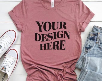 Bella Canvas 3001 Mockup| Mauve Bella Canvas 3001| Flat Lay Mockup| Flat Bella Canvas 3001 Mockup| Mauve Bella Canvas 3001 Mockups| BC 3001