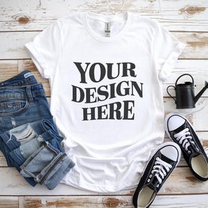 Gildan 64000 Mockup, Gildan 64000 White Mockup, T-Shirt Mock Up, White Shirt Mockup, Modern Mockups, Gildan 64000 Flat Lay Mockups