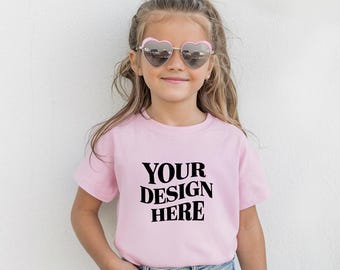 pink Bella Canvas 3001T Mockups, Bella Canvas Kids Mockup, Bella Canvas 3001T Kids Tee Mockup, Bella Canvas 3001T Toddler shirt Mockup