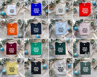23X Folded Bella Canvas 3001 Mockups Bundle, Folded Flat Lay Bella Canvas 3001 Mockup, Bella Canvas 3001, Bella Canvas Tshirt Mockup Bundle