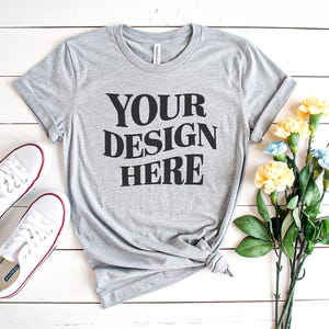 Bella Canvas 3001 Mockup| sport grey Bella Canvas 3001| Flat Lay Mockup| Flat Lay Bella Canvas 3001 Mockup| Bella Canvas 3001 Mockups