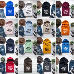 15X Folded Gildan 18500 Hoodie Mockup Bundle | Folded Flat Lay Gildan 18500 Hoodie Mockup | Hooded Sweatshirt Mockup | Hoodie Mockup Bundle