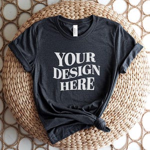 Bella Canvas 3001 Mockup| dark Grey heather Bella Canvas 3001| Flat Lay Mockup| Flat Bella Canvas 3001 Mockup| Bella Canvas 3001 Mockups