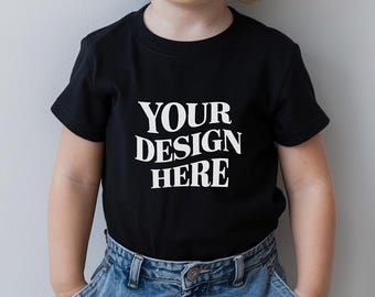Black Bella Canvas 3001T Mockups, Bella Canvas Kids Mockup, Bella Canvas 3001T Kids Tee Mockup, Bella Canvas 3001T Toddler shirt Mockup