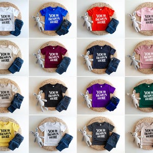 16X Bella Canvas 3001T Mockup Bundle, Bella Canvas Kids Mockup, Bella Canvas 3001T Flat Lay Mockups, Bella Canvas 3001T Toddler shirt Mockup