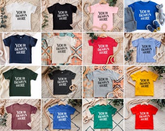 Bella Canvas 3001T Mockup Bundle, 3001T Kids Mockup, premium Bella Canvas 3001T Flat Lay Mockups, Bella Canvas 3001T Toddler shirt Mockup
