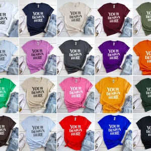29X Gildan 64000 Mockup Bundle, Gildan 64000 Flat Lay Mockups, Gildan 64000 Tshirt Flat Lay Mockup Bundle, G640 Flatlay Mock-up Bundle