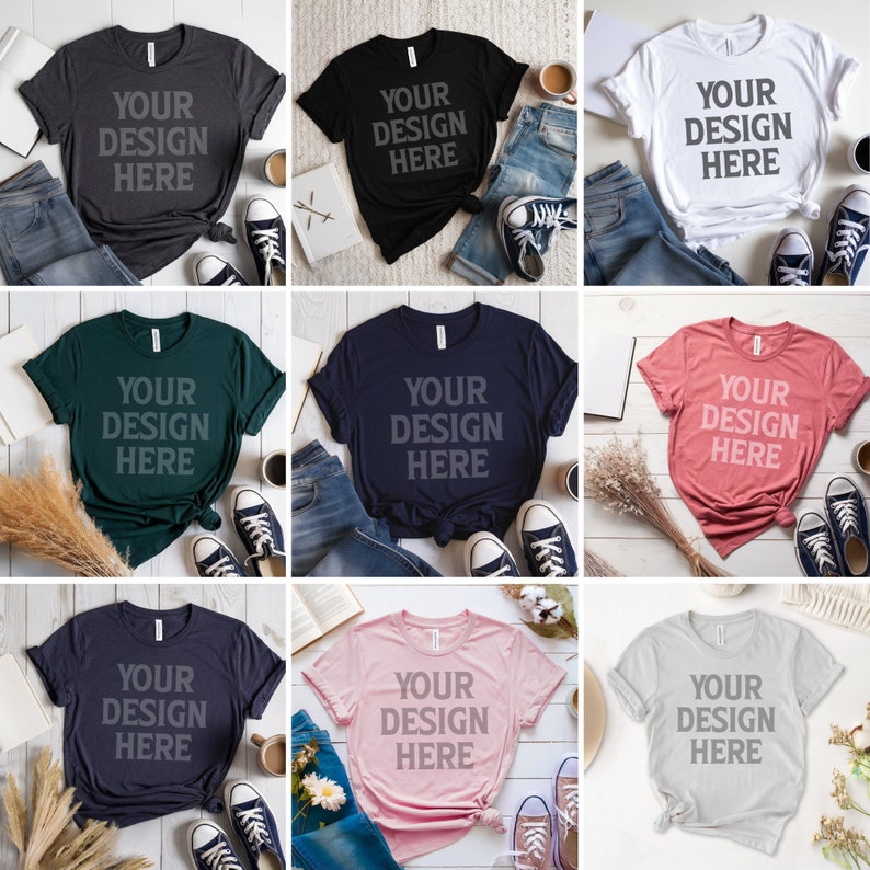 Transform the season with our Black Bella Canvas 3001 Mockup Bundle, customize this high-quality Shirt Mockup with your unique design. Sand Bella Canvas 3001 Mockup model, it's a blank slate waiting for your imagination