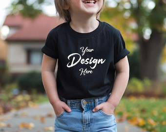 Bella Canvas 3001T Mockup, Black Bella Canvas 3001T Mockup, Black Toddler Shirt Mockup, 3001T Mockup, Toddler Mockup, Kids shirt Mockup
