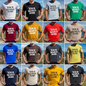 Bella Canvas 3001 Mockup Bundle, Male Mockup Bundle, Bella Canvas Men Mockups, BC 3001 Mockup Bundle, Mens Tshirt Mockup, Male Model Mockup