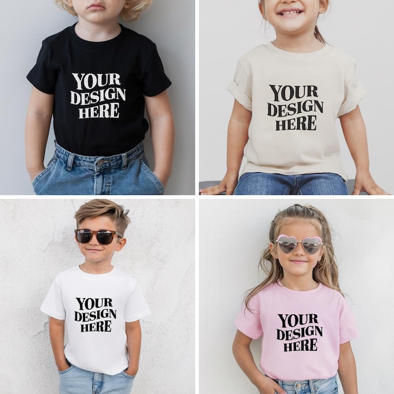 Showcase your designs with this premium Bella Canvas 3001T kids mockup bundle, featuring 18 high-resolution flat lay mockups in a wide range of colors. These mockups are perfect for designers, Etsy sellers, and print-on-demand (POD) businesses looking to professionally present their youth apparel designs. Each flat lay mockup displays the Bella Canvas 3001T toddler/youth tee in a clear, minimalistic overhead style, allowing your design to be the focus. These are JPG-only files.