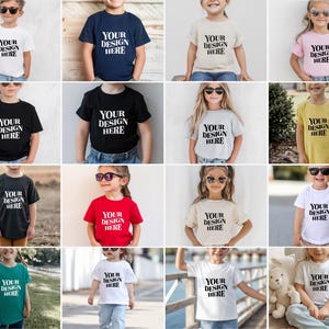 Bella Canvas 3001T Mockup Bundle, Bella Canvas Kids Mockup, Bella Canvas 3001T Kids Tee Mockups, Bella Canvas 3001T Toddler shirt Mockup
