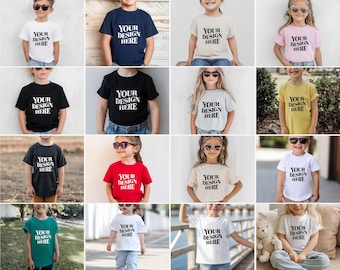 Bella Canvas 3001T Mockup Bundle, Bella Canvas Kids Mockup, Bella Canvas 3001T Kids Tee Mockups, Bella Canvas 3001T Toddler shirt Mockup