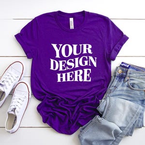 Bella Canvas 3001 Mockup| Team Purple Bella Canvas 3001| Flat Lay Mockup| Flat Bella Canvas 3001 Mockup| Bella Canvas 3001 Mockups| BC 3001
