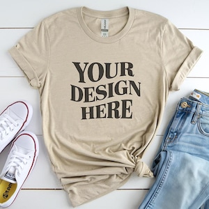 Gildan 64000 Mockup, sand Gildan 64000 Flat Lay Mockup, sand Gildan 64000 Tshirt Flat Lay Mockup, G640 Flatlay Mockup, Gildan 64000 Tshirt