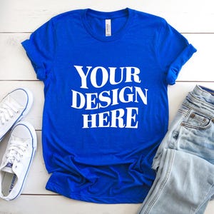 Bella Canvas 3001 Mockup| True Royal Bella Canvas 3001| Flat Lay Mockup| Flat Bella Canvas 3001 Mockup| Bella Canvas 3001 Mockups| BC 3001