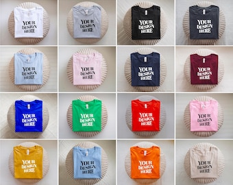27X Folded Bella Canvas 3001 Mockups Bundle, Folded Flat Lay Bella Canvas 3001 Mockups, Bella Canvas 3001, Bella Canvas Tshirt Mockup Bundle