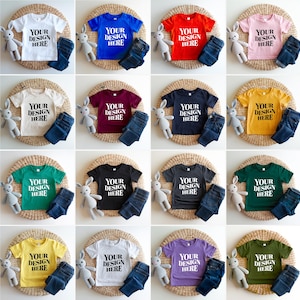 Bella Canvas 3001T Mockup Bundle, Bella Canvas Kids Mockup, Bella Canvas 3001T Flat Lay Mockups, Bella Canvas 3001T Toddler shirt Mockup
