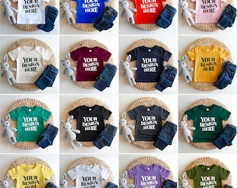 29X Bella Canvas 3001T Mockup Bundle, Bella Canvas Kids Mockup, Bella Canvas 3001T Flat Lay Mockups, Bella Canvas 3001T Toddler shirt Mockup