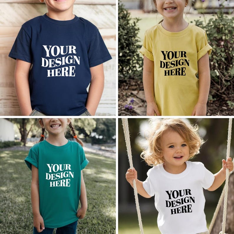 Showcase your designs with this premium Bella Canvas 3001T kids mockup bundle, featuring 18 high-resolution flat lay mockups in a wide range of colors. These mockups are perfect for designers, Etsy sellers, and print-on-demand (POD) businesses looking to professionally present their youth apparel designs. Each flat lay mockup displays the Bella Canvas 3001T toddler/youth tee in a clear, minimalistic overhead style, allowing your design to be the focus. These are JPG-only files.