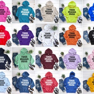 Gildan 18500 Hoodie Mockup Bundle | Flat Lay Gildan 18500 Hoodie Mockup Bundle| Hooded Sweatshirt| gildan 18500 mockup| gildan hoodie mockup