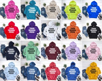 Gildan 18500 Hoodie Mockup Bundle | Flat Lay Gildan 18500 Hoodie Mockup Bundle| Hooded Sweatshirt| gildan 18500 mockup| gildan hoodie mockup