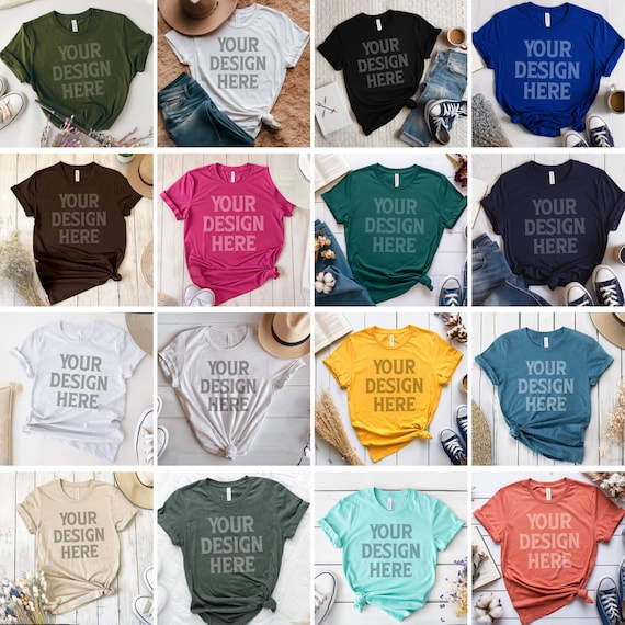 85X Bella Canvas 3001 Mockups Bundle, Bella Canvas 3001 Flat Lay Mockup, Bella Canvas 3001 T-Shirt Mockup Bundle, Bella Canvas 3001 Mockups