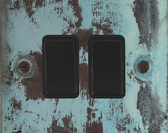 Flat Verdigris 2 Gang 2 Way Switch