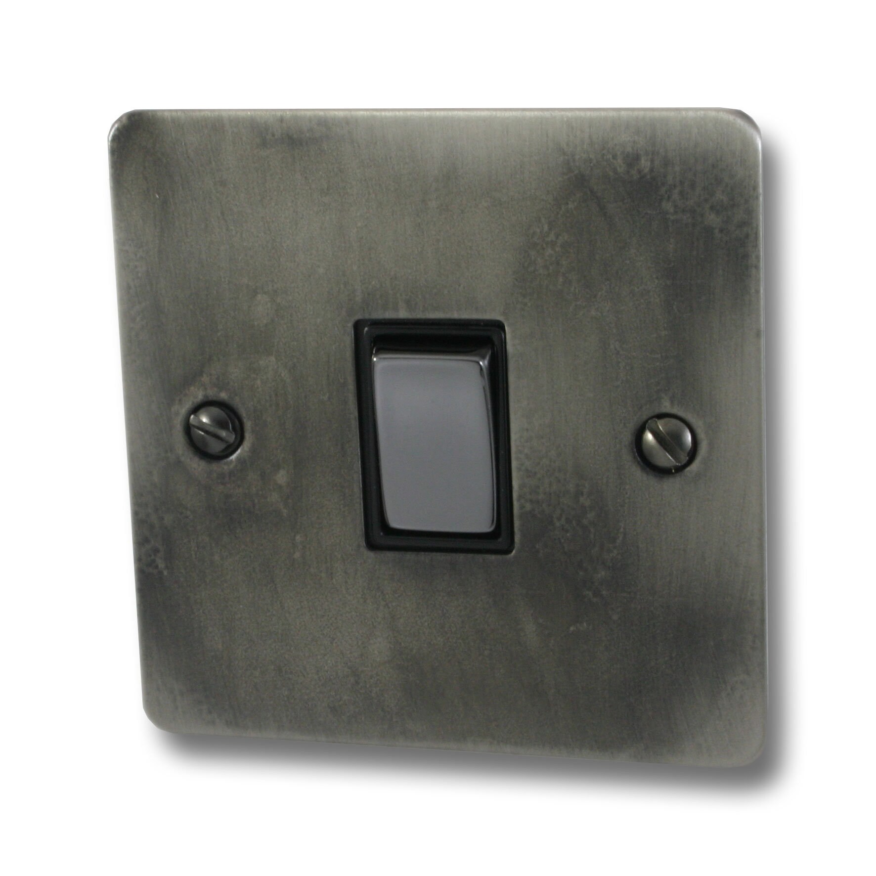 Flat Slate Effect Light Switch (1 Gang/Black Nickel Switch)