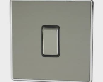 Lexus Brushed Steel 1 Gang 2 Way Switch