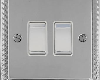 Monarch Polished Chrome 2 Gang Switch